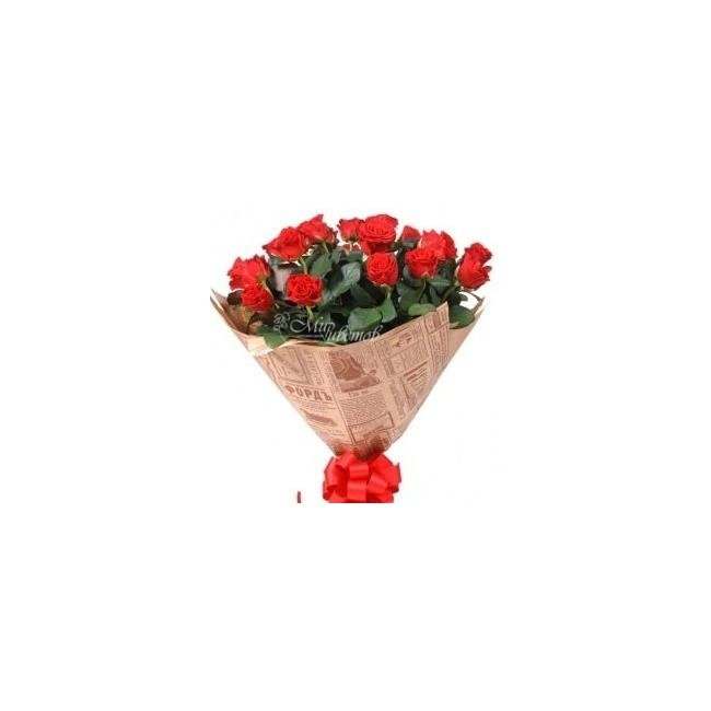 Букет из роз Алый рассвет