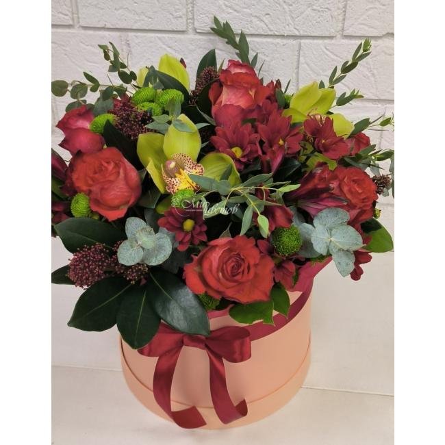 Композиция в коробке «Тепло домашнего очага»