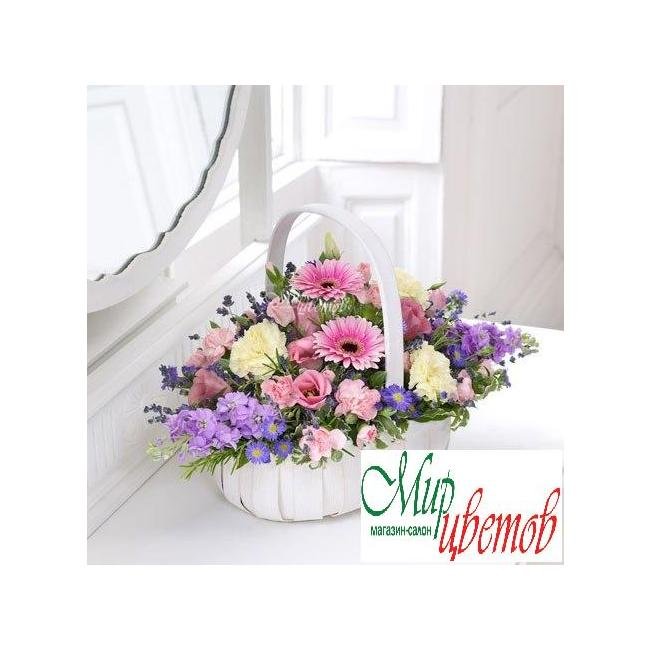 Композиция в корзине «Сиреневая сказка»