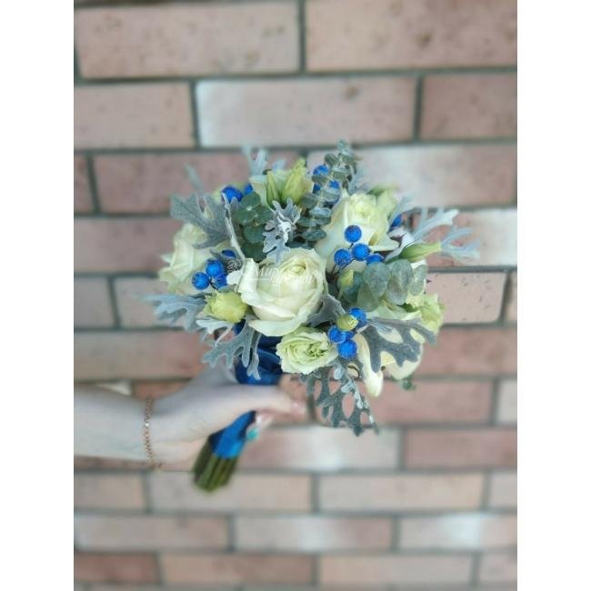 Свадебный букет «Цвет свадьбы - синий»