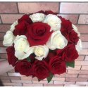 Свадебный букет «Цвет бело-бордовый»