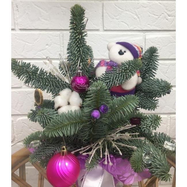 Композиция в кашпо Новый год к нам мчится!